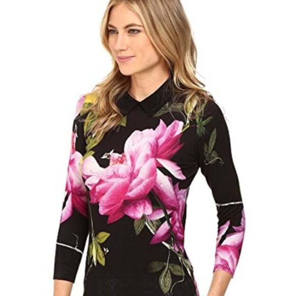 ted baker merilie citrus bloom sweater US 6 EUC ted size 2 - Picture 11 of 13